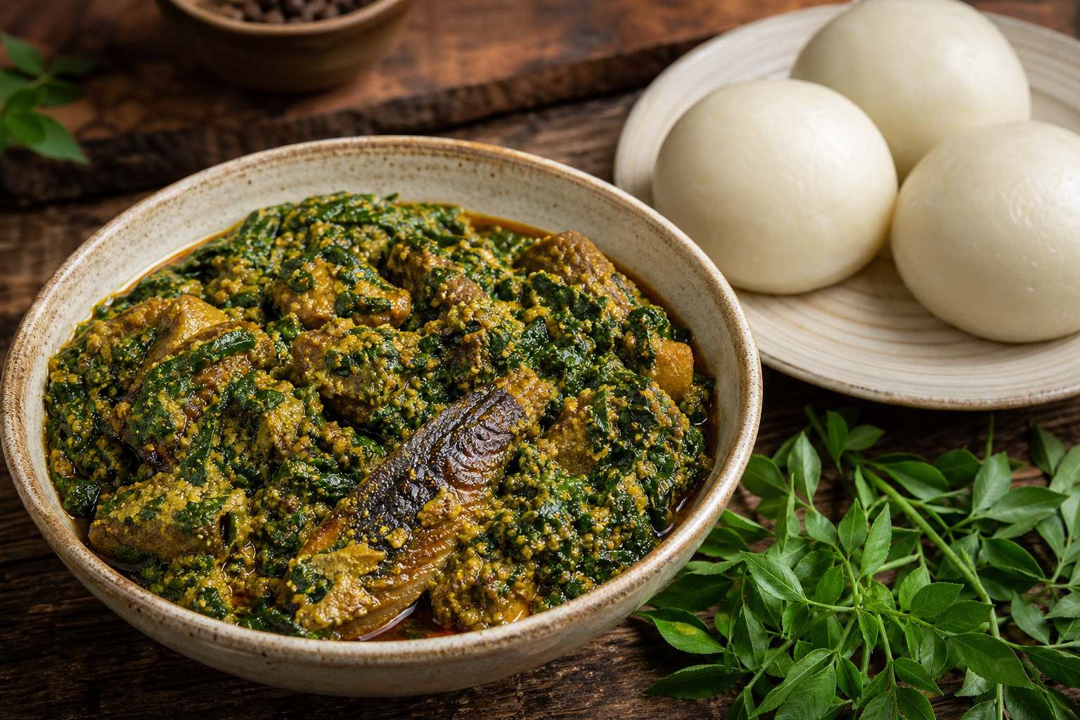 Egusi Soup with Pounded Yam